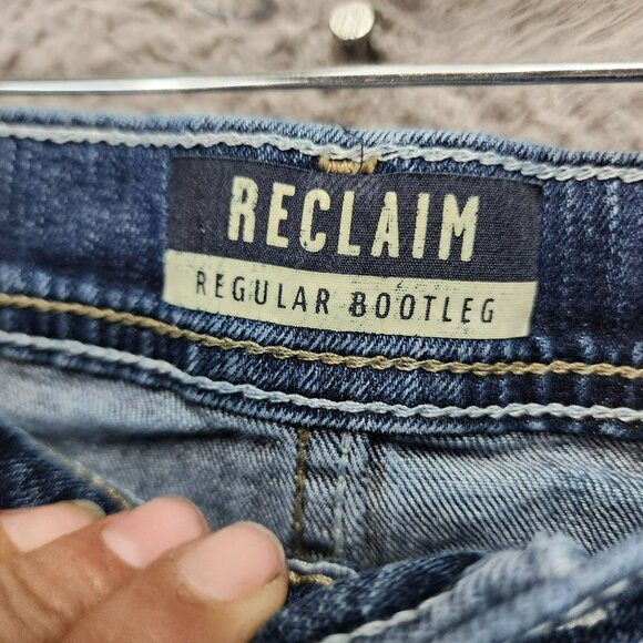 Reclaim Jeans Womens 32 Petite Medium Wash Stretch Mid Rise Regular Bootcut - Picture 4 of 15